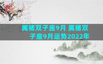 属猪双子座9月 属猪双子座9月运势2022年